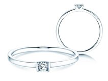 Anillo de compromiso Love en 14K oro blanco con diamante 0,07ct G/SI