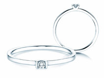 Anillo de compromiso Love en 14K oro blanco con diamante 0,04ct G/SI