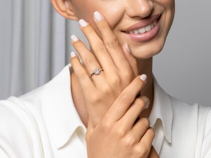 Anillo de compromiso Madison en 14K oro rosa con diamante 1,00ct H/SI