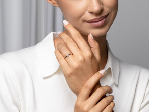 Anillo de compromiso Madison en 14K oro rosa con diamante 0,20ct G/IF