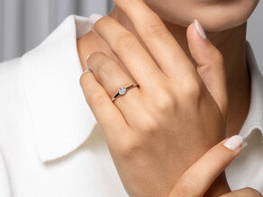 Anillo de compromiso Madison en 14K oro rosa con diamante 0,20ct G/IF