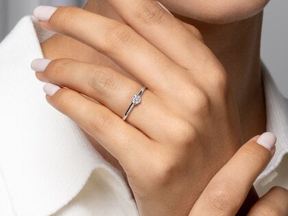 Anillo de compromiso Madison en 18K oro blanco con diamante 0,25ct G/SI