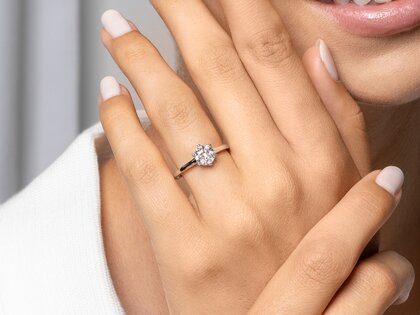 Anillo de compromiso Madison en 14K oro rosa con diamante 1,00ct H/SI