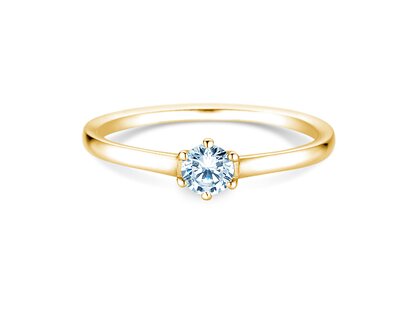 Anillo de compromiso Madison en 14K oro amarillo con diamante 0,15ct H/SI