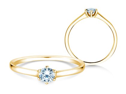 Anillo de compromiso Madison en 14K oro amarillo con diamante 0,15ct H/SI