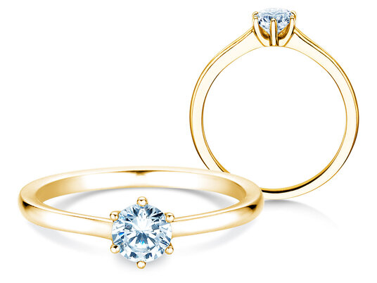 Anillo de compromiso Madison en 9K oro blanco con diamante 0,50ct H/SI
