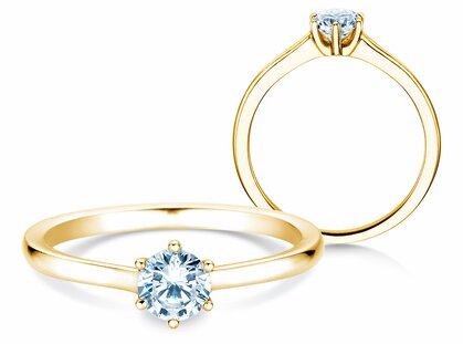 Anillo de compromiso Madison en 14K oro amarillo con diamante 0,50ct G/SI