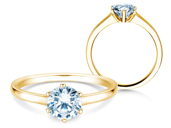 Anillo de compromiso Madison en 9K oro amarillo con diamante 1,00ct H/SI