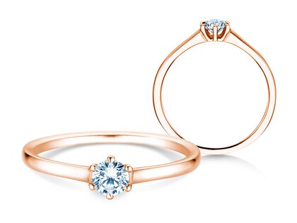 Anillo de compromiso Madison en 14K oro rosa con diamante 0,20ct G/IF