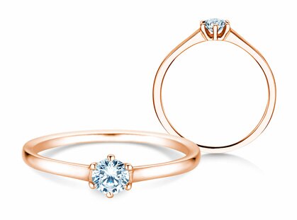 Anillo de compromiso Madison en 18K oro rosa con diamante 0,20ct G/SI
