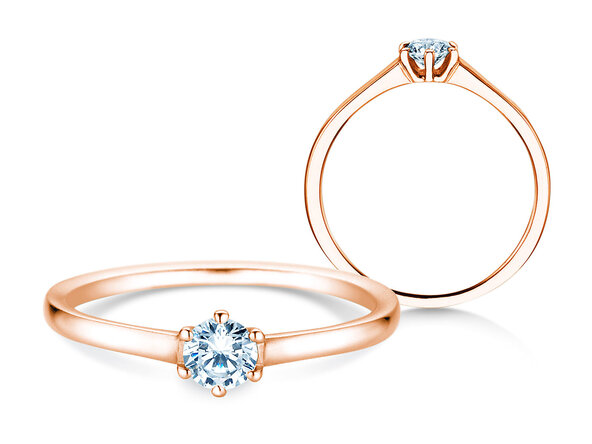 Anillo de compromiso Madison en 14K oro rosa con diamante 0,20ct G/IF