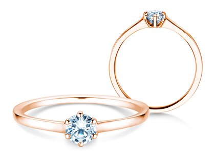 Anillo de compromiso Madison en 14K oro rosa con diamante 0,25ct H/SI
