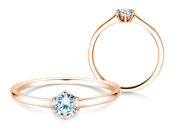 Anillo de compromiso Madison en 14K oro rosa con diamante 0,25ct H/SI