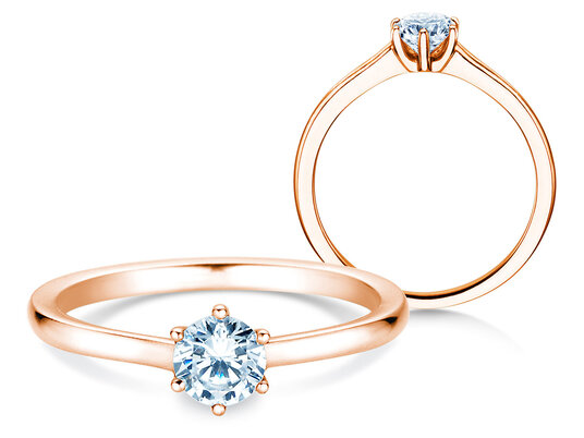 Anillo de compromiso Madison en 9K oro blanco con diamante 0,50ct H/SI