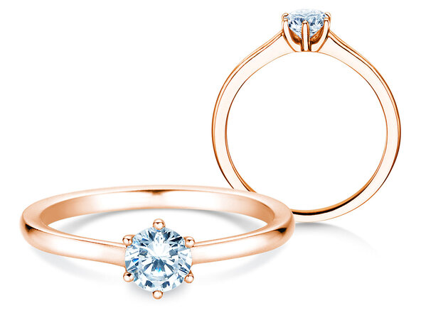 Anillo de compromiso Madison en 14K oro rosa con diamante 0,50ct H/SI