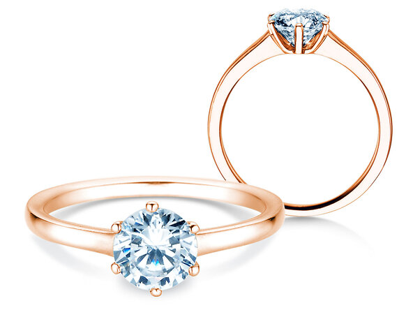 Anillo de compromiso Madison en 14K oro rosa con diamante 1,00ct H/SI