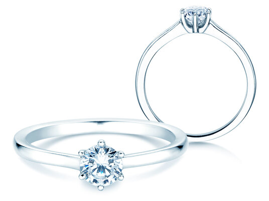 Anillo de compromiso Madison en 9K oro blanco con diamante 0,50ct H/SI