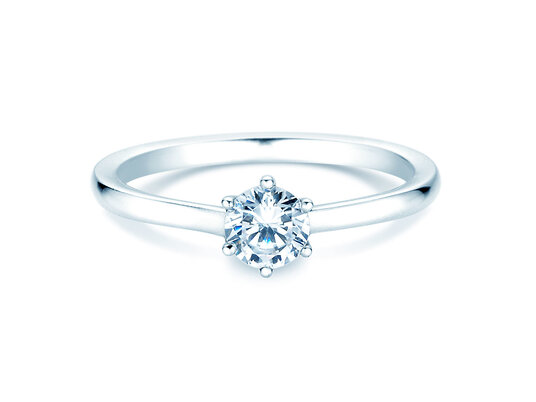 Anillo de compromiso Madison en 9K oro blanco con diamante de laboratorio 0,50ct E/VS