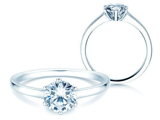 Anillo de compromiso Madison en 9K oro blanco con diamante 1,00ct H/SI