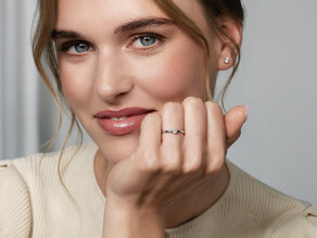 Anillo de compromiso Melody en 14K oro blanco con diamante 0,20ct G/SI
