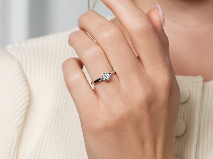 Anillo de compromiso Melody en 14K oro amarillo con diamante 0,50ct G/SI