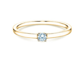 Anillo de compromiso Modern Petite en 14K oro amarillo con diamante 0,08ct G/SI