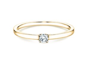 Anillo de compromiso Modern Petite en 14K oro amarillo con diamante 0,08ct G/SI