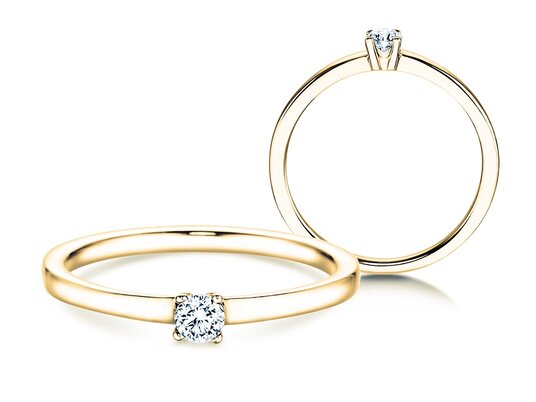 Anillo de compromiso Modern Petite en oro amarillo