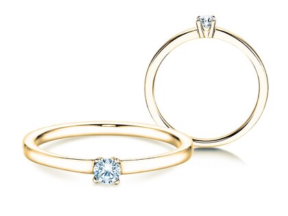 Anillo de compromiso Modern Petite en oro amarillo