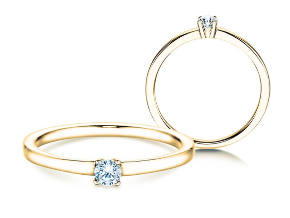 Anillo de compromiso Modern Petite en oro amarillo