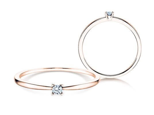Anillo de compromiso Modern Petite en 14K oro blanco con diamante 0,05ct G/SI