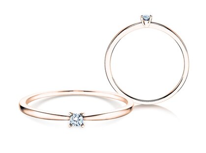 Anillo de compromiso Modern Petite en 14K oro rosa con diamante 0,05ct G/SI