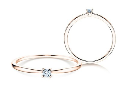 Anillo de compromiso Modern Petite en 14K oro rosa con diamante 0,05ct G/SI
