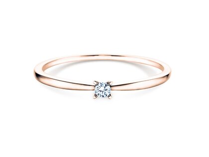 Anillo de compromiso Modern Petite en 14K oro rosa con diamante 0,05ct G/SI