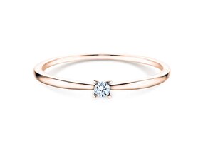 Anillo de compromiso Modern Petite en 14K oro rosa con diamante 0,05ct G/SI