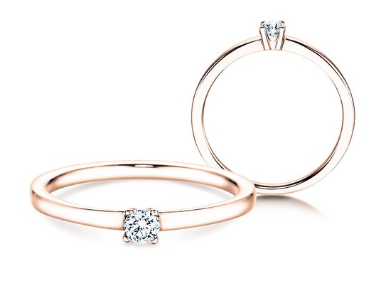 Anillo de compromiso Modern Petite en oro rosa