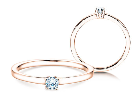Anillo de compromiso Modern Petite en oro rosa