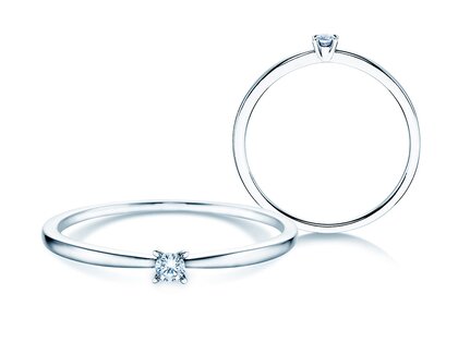 Anillo de compromiso Modern Petite en 14K oro blanco con diamante 0,05ct G/SI