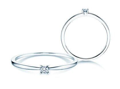 Anillo de compromiso Modern Petite en 14K oro blanco con diamante 0,05ct G/SI