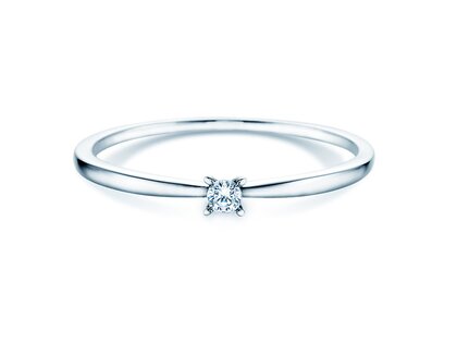 Anillo de compromiso Modern Petite en 14K oro blanco con diamante 0,05ct G/SI