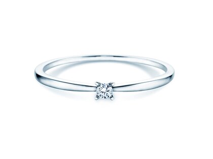 Anillo de compromiso Modern Petite en 14K oro blanco con diamante 0,05ct G/SI