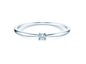 Anillo de compromiso Modern Petite en 14K oro blanco con diamante 0,05ct G/SI