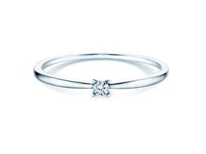 Anillo de compromiso Modern Petite en 14K oro blanco con diamante 0,05ct G/SI