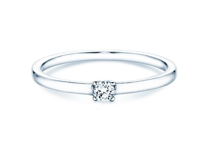 Anillo de compromiso Modern Petite en 14K oro blanco con diamante 0,08ct G/SI