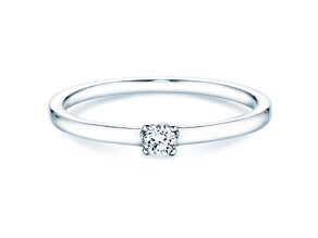 Anillo de compromiso Modern Petite en 14K oro blanco con diamante 0,08ct G/SI