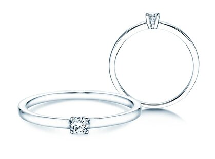 Anillo de compromiso Modern Petite en 14K oro blanco con diamante 0,11ct G/SI
