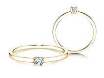 Anillo de compromiso Modern Petite en 14K oro amarillo con diamante 0,08ct G/SI