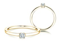 Anillo de compromiso Modern Petite en 14K oro amarillo con diamante 0,14ct G/SI