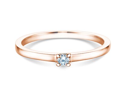 Anillo de compromiso Modern en 14K oro rosa con diamante 0,05ct G/SI