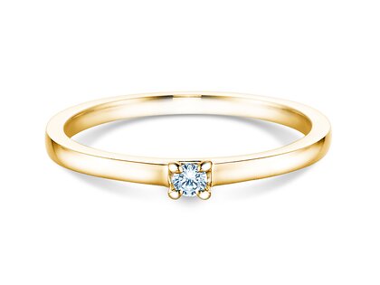 Anillo de compromiso Modern en 9K oro amarillo con diamante 0,05ct H/SI